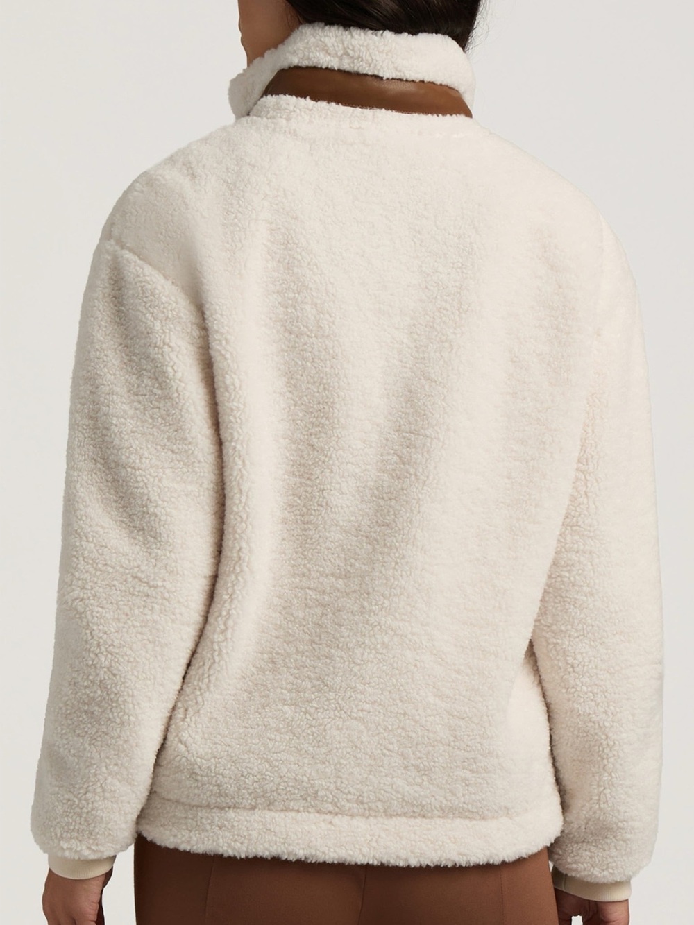 Hunter Cream Teddy Jacket with Brown Trim - Picture 3 of 8